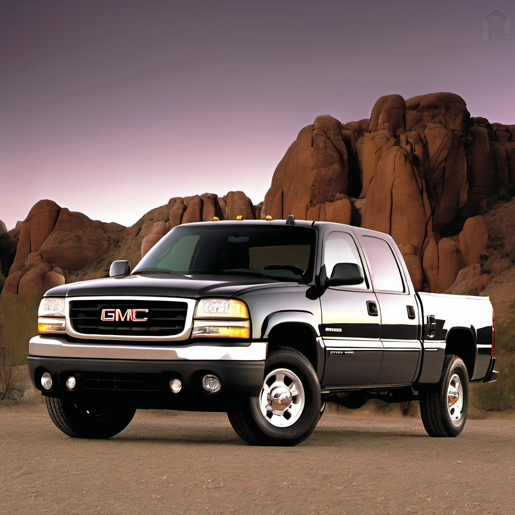 Illustration of a 2002 GMC Sierra 1500 HD Crew Cab
