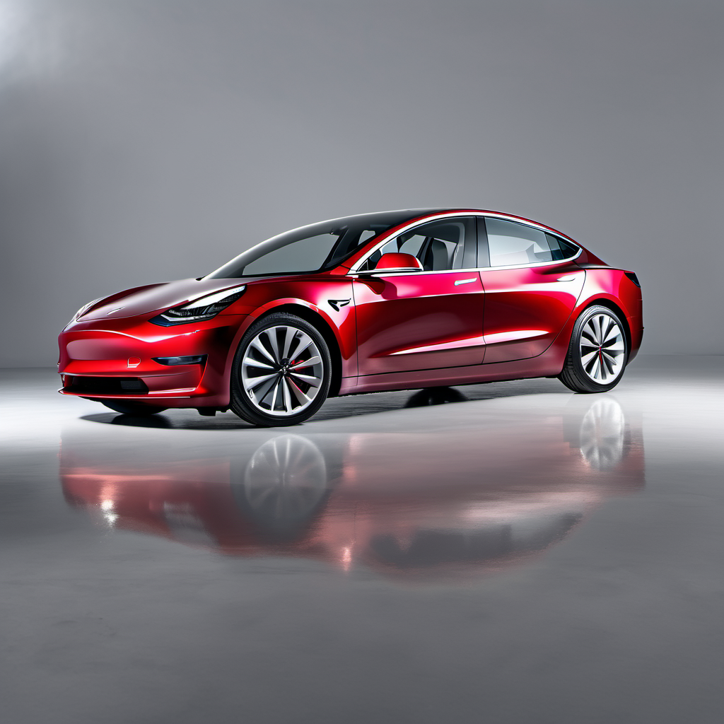 Illustration of a 2018 Tesla Model 3 Model 3 Long Range